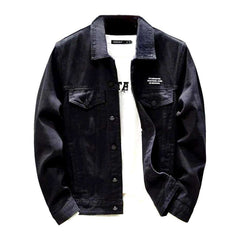 Jeansjacke mit Buchstaben-Print