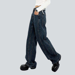 Vaqueros holgados vintage oscuros para mujer