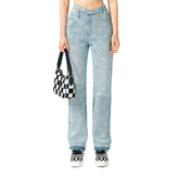 Print Straight Jeans für Damen