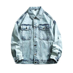 Retro wash men denim jacket