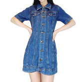 Short-sleeved casual denim dress