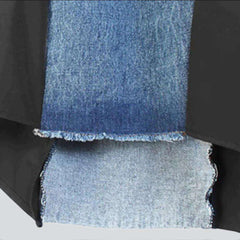 Falda vaquera midi de patchwork en capas