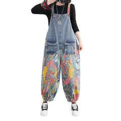 Bright color women denim overall