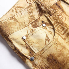 Ornament bemalt gelb Herren Jeans