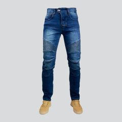 Vaqueros de cintura media para hombre estilo motero