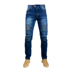 Vaqueros de cintura media para hombre estilo motero