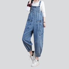 Roomy buttoned pocket denim jumpsuit