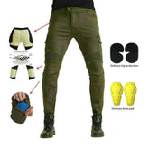 Vaqueros biker de kevlar color caqui para hombre