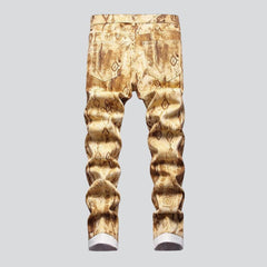 Ornament bemalt gelb Herren Jeans