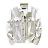 Jeansjacke mit Buchstaben-Print