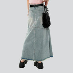 Falda vaquera vintage con bolsillos rectos