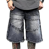 Vintage baggy patchwork denim shorts