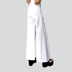 Vaqueros monocromáticos de cintura alta para mujer