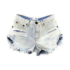 Stark zerrissene Damen-Jeansshorts