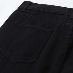 Vaqueros holgados negros con corazones pintados