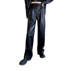 Y2k pleated-waistline women denim pants