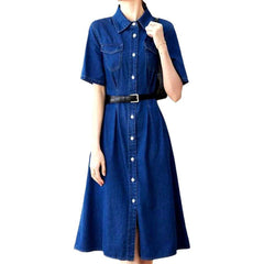 Fit-and-flare jeans dress