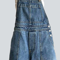 Contrast wash women denim dungaree
