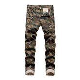 Pantalones vaqueros con estampado de camuflaje para hombre