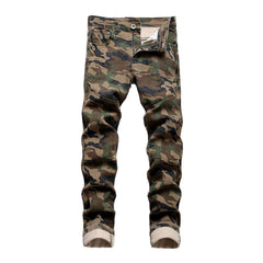Pantalones vaqueros con estampado de camuflaje para hombre