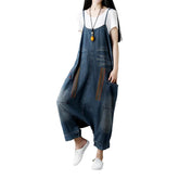 Vintage blue women jean jumpsuit