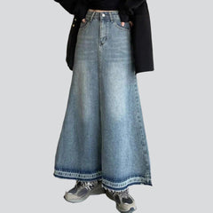 Jeansrock in A-Linie mit ungesäumtem Saum