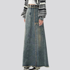 Falda vaquera lijada para mujer