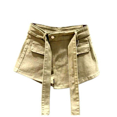 Falda pantalón vaquera corta asimétrica