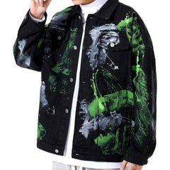 Painted oversized men jean jacket