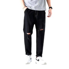 Open knees men baggy jeans