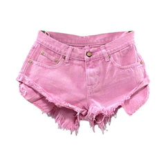 Shorts vaqueros desgastados de color neón