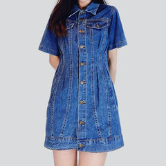 Vestido vaquero casual de manga corta