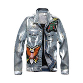 Chaqueta vaquera de patchwork estilo americano