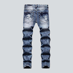 Distressed-Jeans mit Neon-Patches