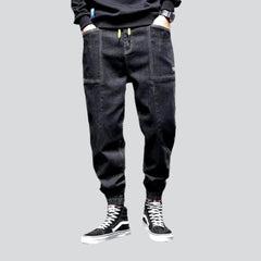 Streetwear dark men denim joggers