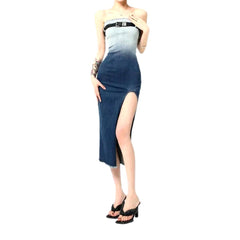 Strapless  women jean dress