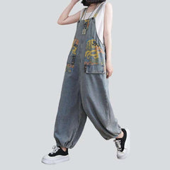 Baggy painted denim jumpsuit