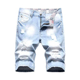 Zerrissene Jeansshorts in heller Waschung