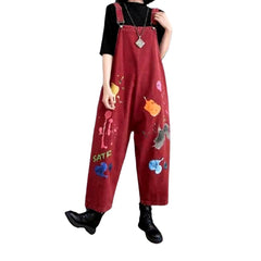 Mono vaquero holgado pintado para mujer