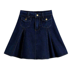 Marineblauer Skaterrock aus Denim