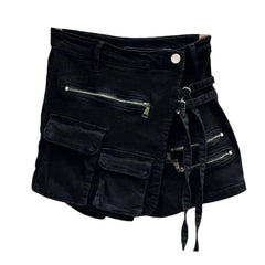 Irregular retro women denim skirt