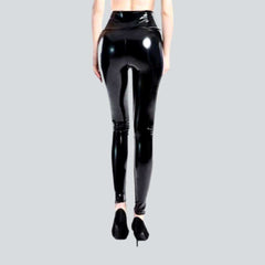 High-waist latex women jeans pants