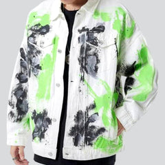 Painted oversized men jean jacket