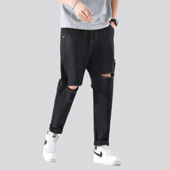 Open knees men baggy jeans