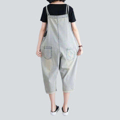 Jeans-Strampler mit Zwergenstickerei für Damen