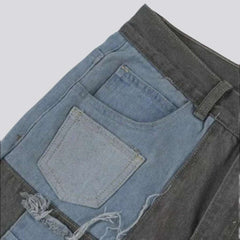 Vaqueros de patchwork de moda para hombre