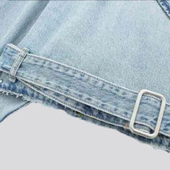 Chaqueta vaquera corta con cuello en V para mujer