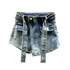 Falda pantalón vaquera corta asimétrica
