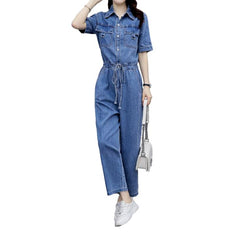 Dünner lockerer Damen Jeans Overall