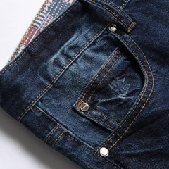 Ripped jeans with neon patches